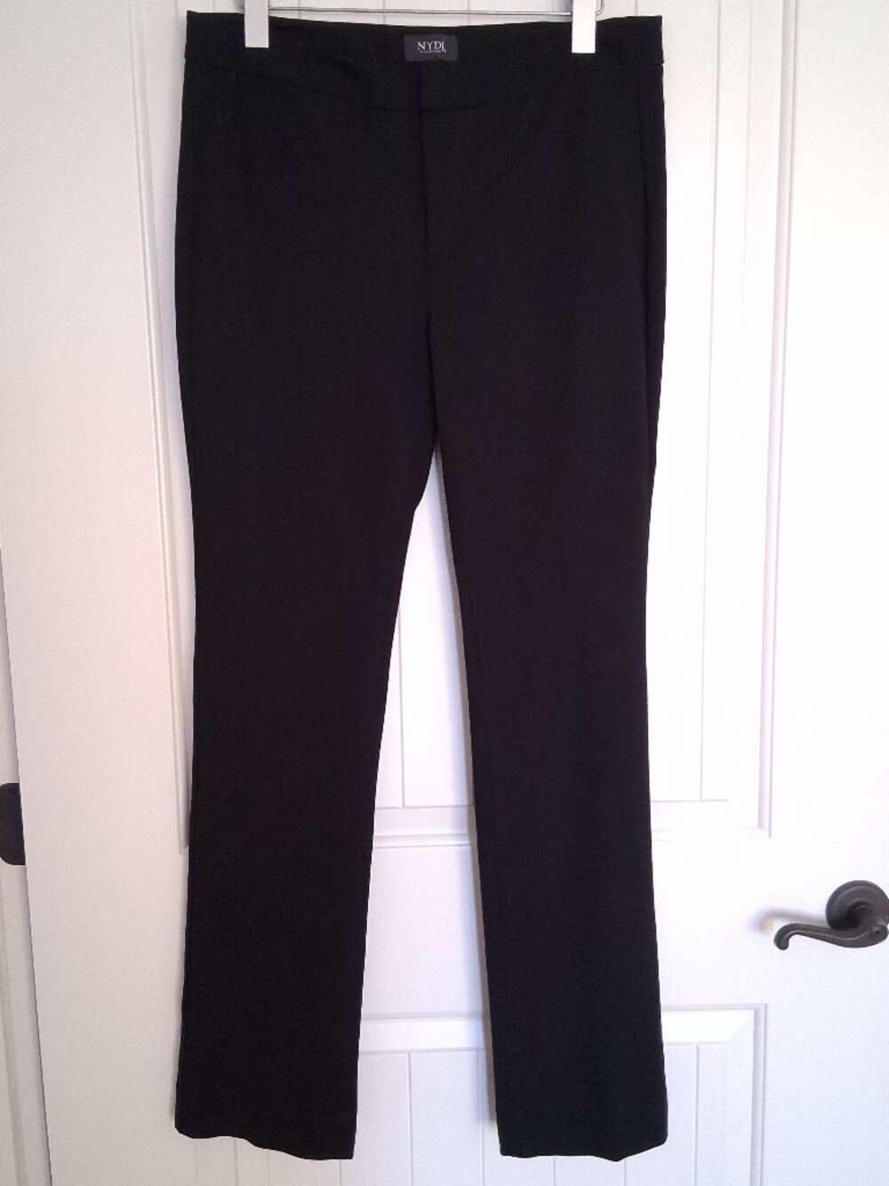 NYDJ Ponte Knit Slim Trouser Pants in Black Size 10